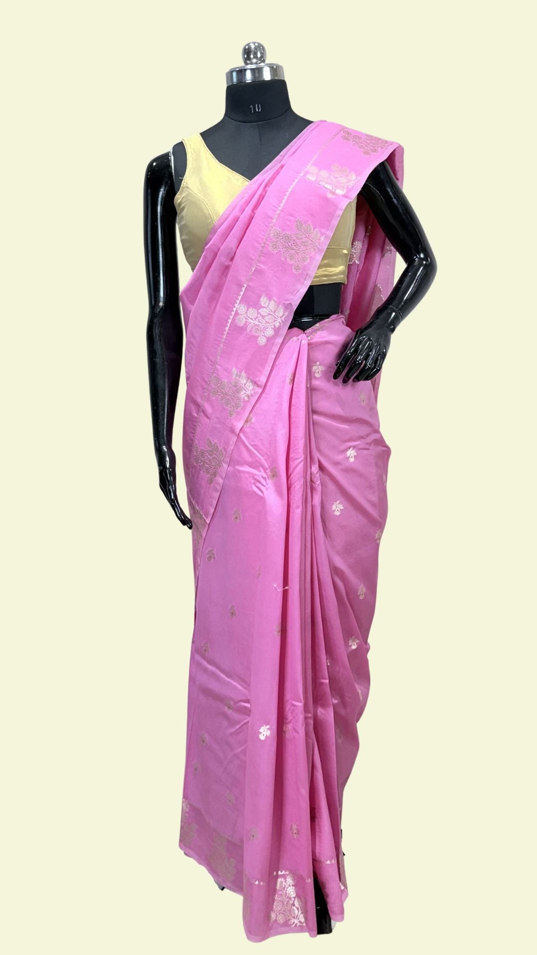 Baby Pink Raw Mango Silk Saree