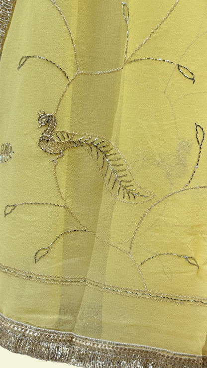 Yellow Chiffon Saree for Women