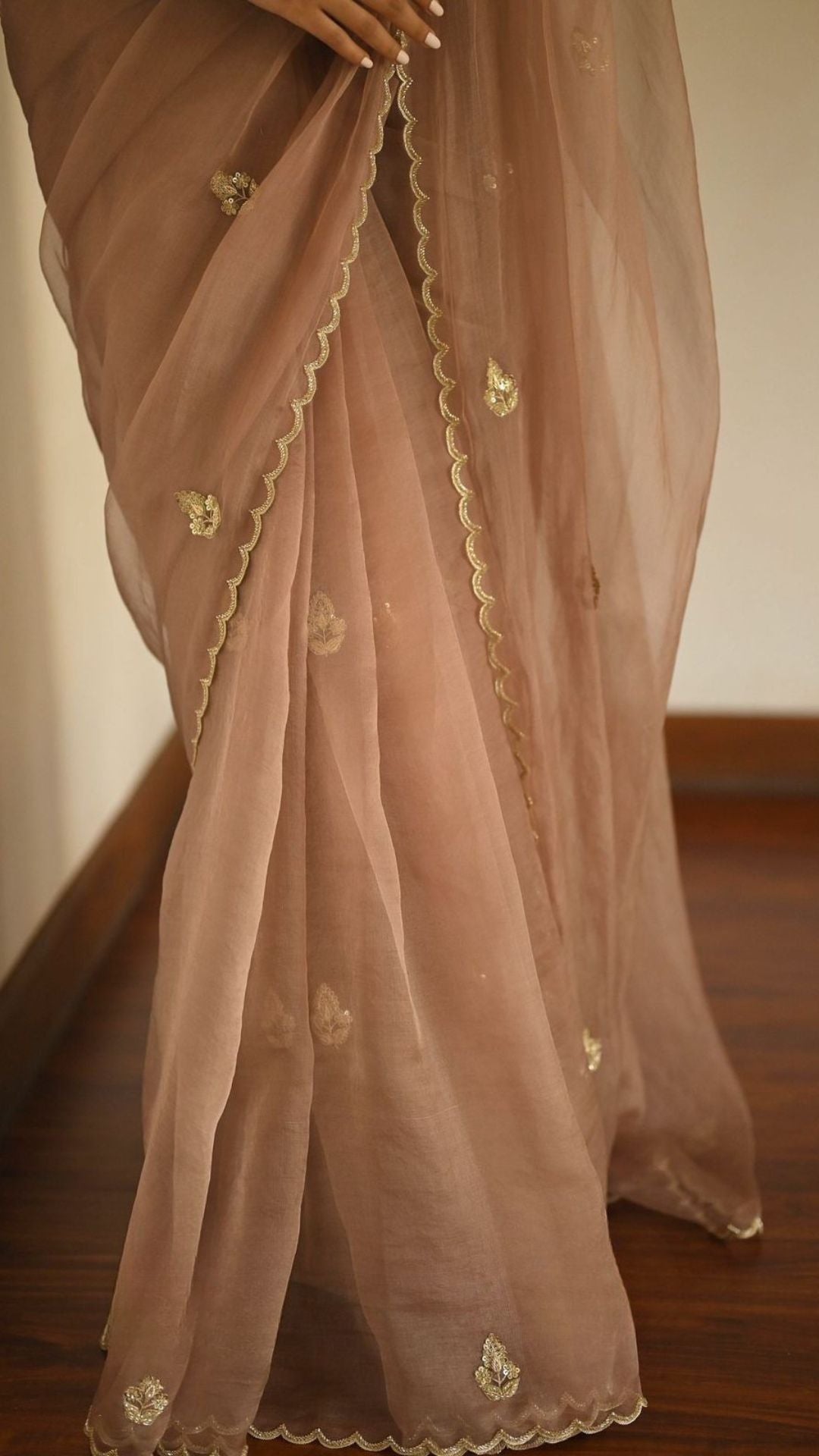 Pure Organza Saree: Valmoti Handwork Edition