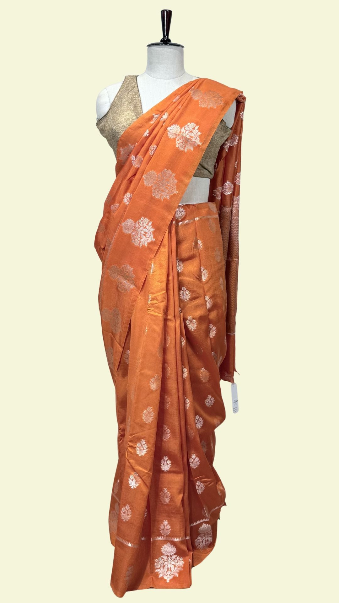 Rust Orange Raw Mango Silk Saree