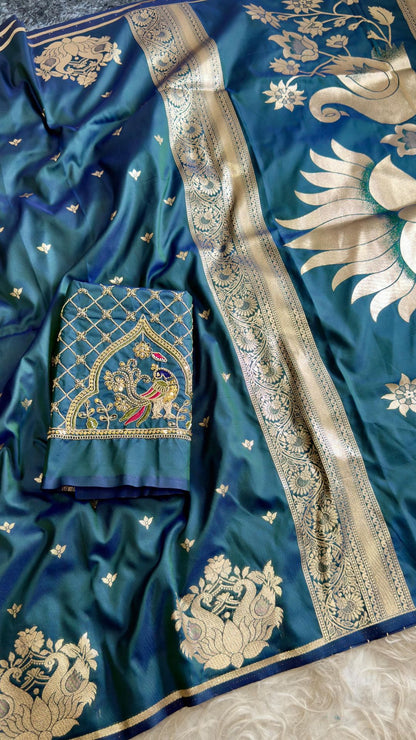 Royal Blue Paithani Silk Saree