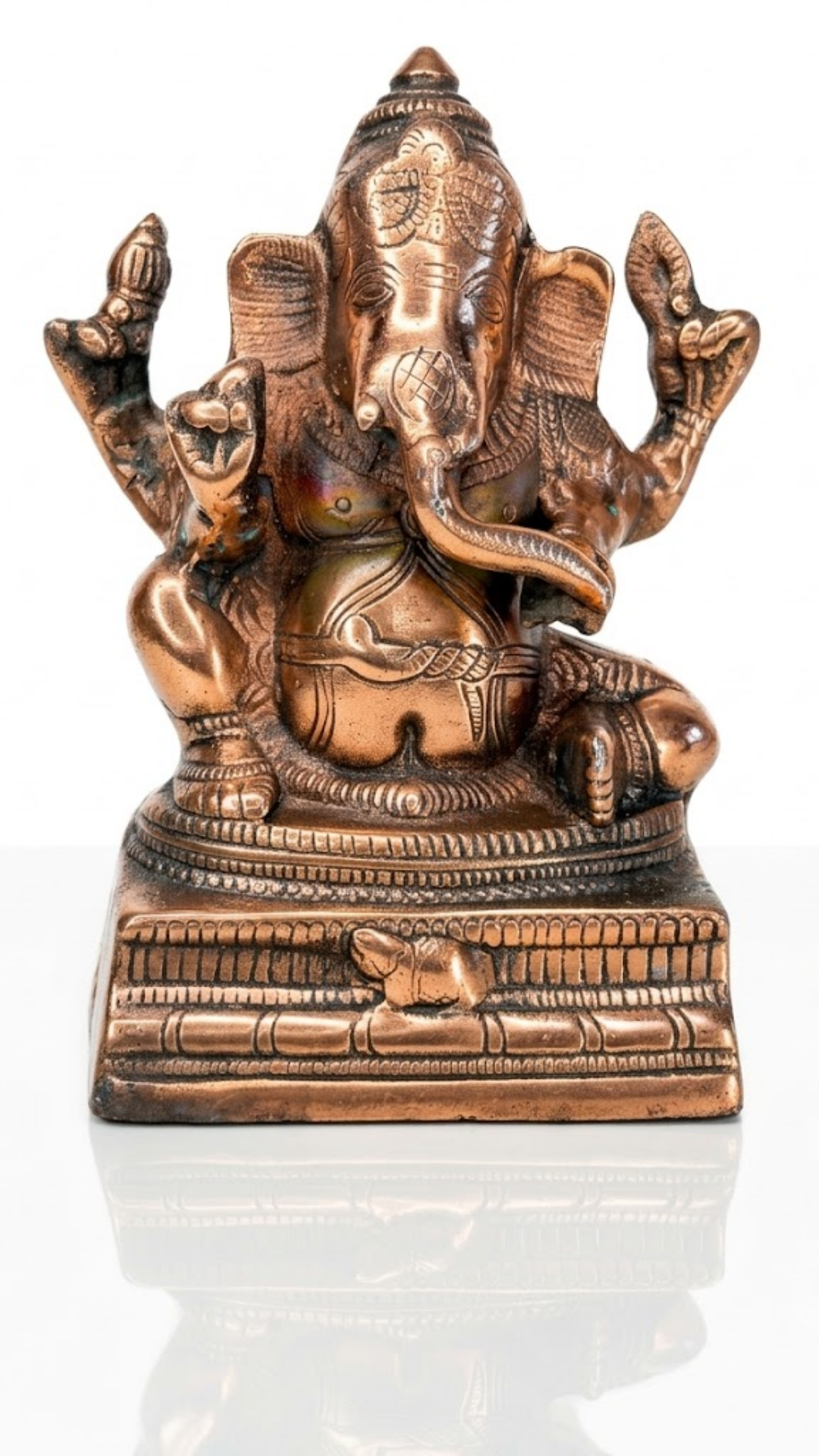 Antique Brass Lord Ganesha Idol – Traditional Ganesh Statue for Pooja & Home Decor