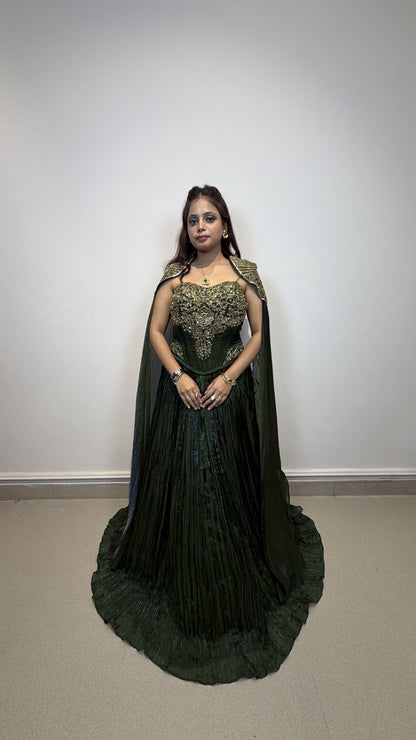 Emerald Green Reception Gown for Women