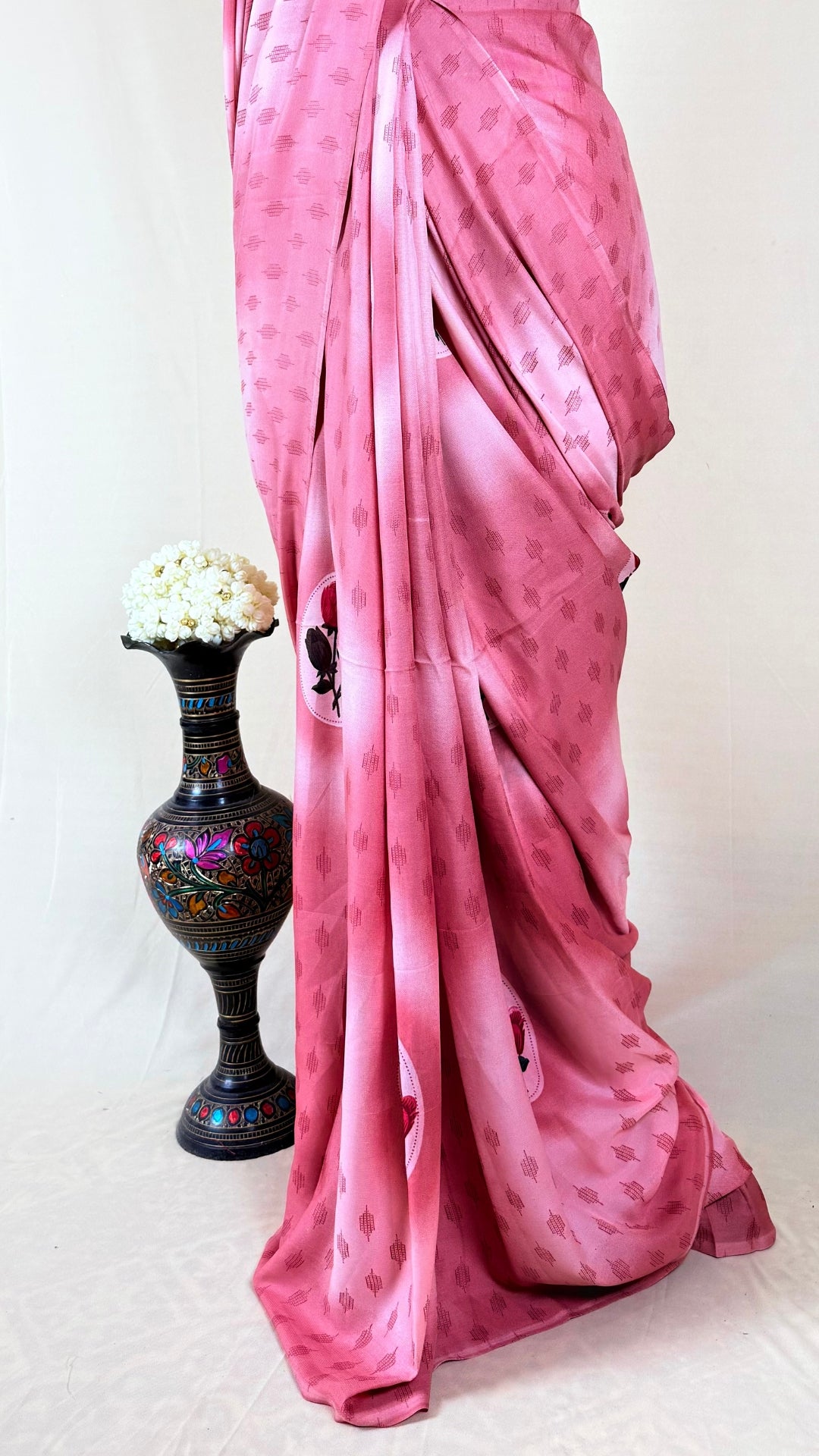 Floral Print, Paisley, Printed, Self Design Daily Wear Georgette Saree  (Pink)