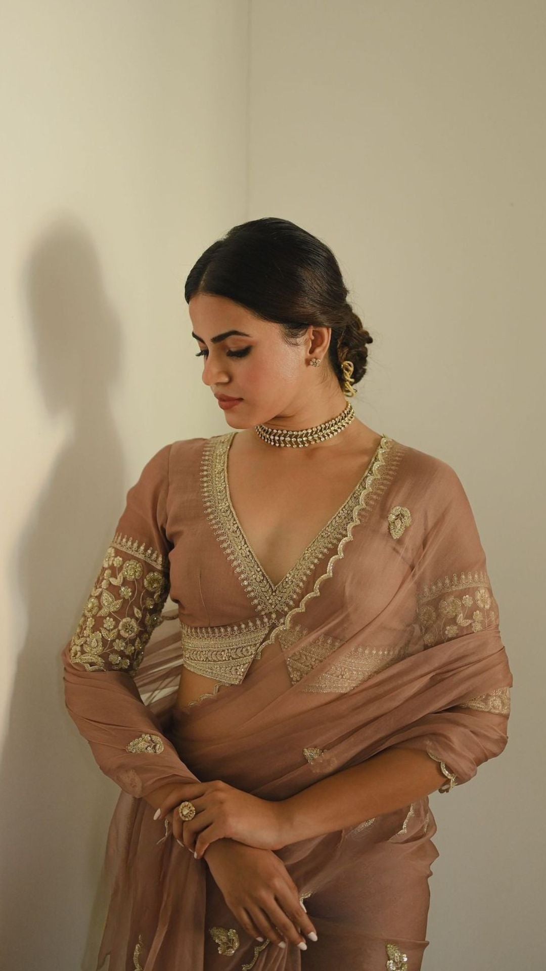 Pure Organza Saree: Valmoti Handwork Edition