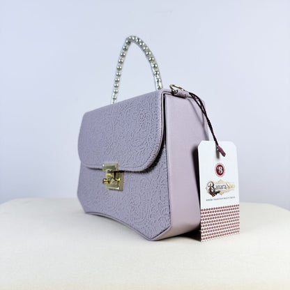 Premium Floral Embossed Top Handle Sling Bag for Women
