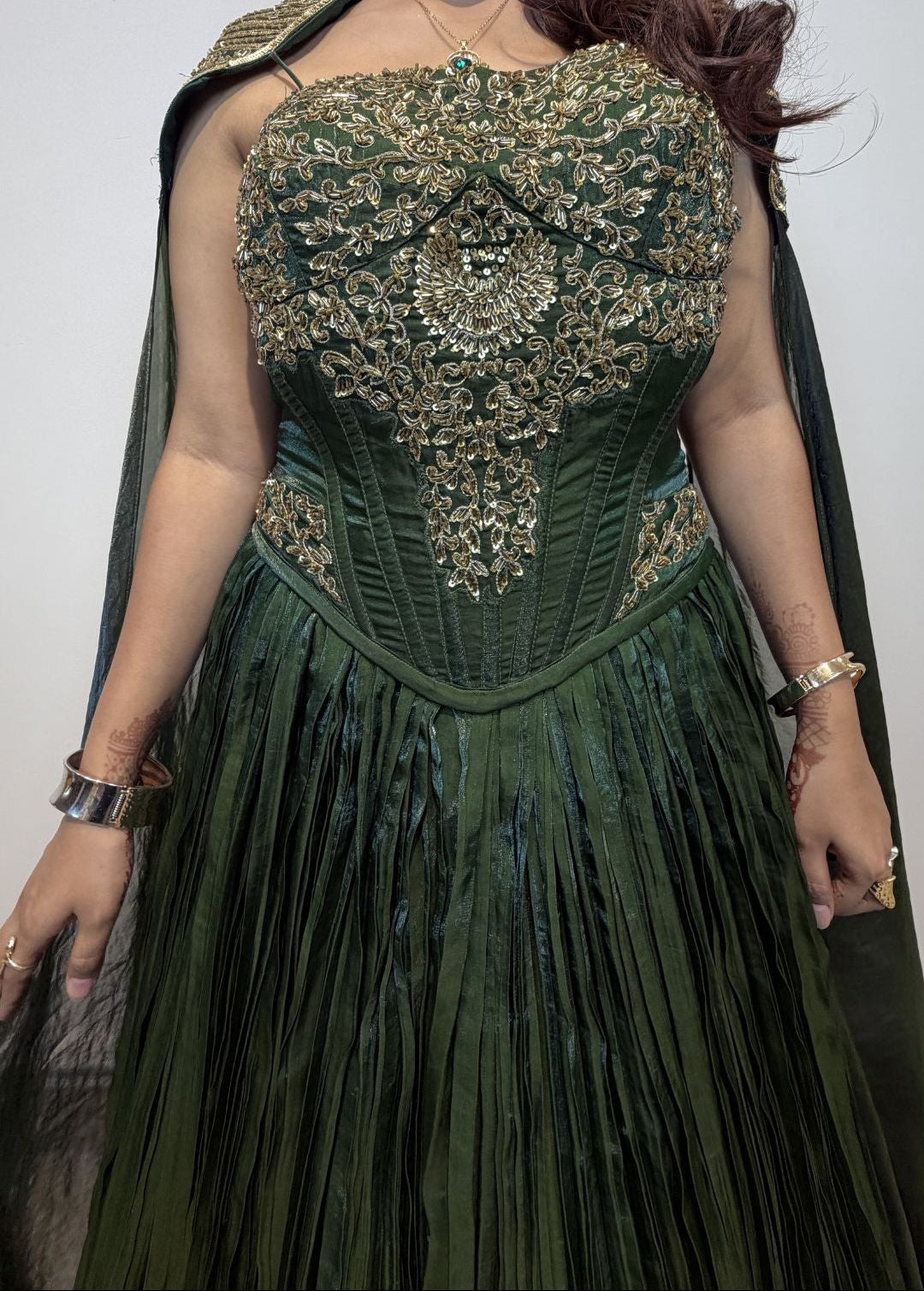 Emerald Green Reception Gown for Women