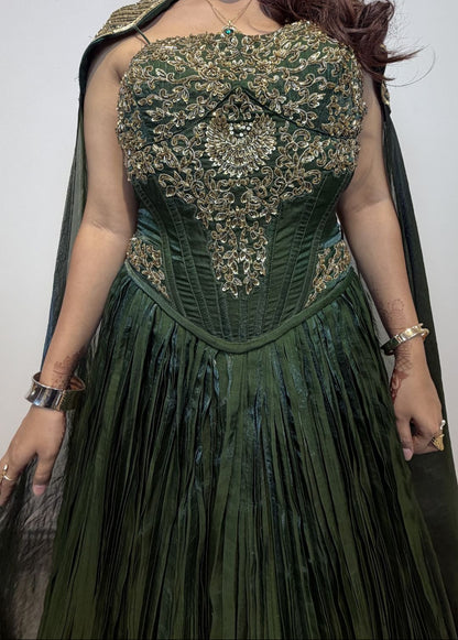 Emerald Green Reception Gown for Women
