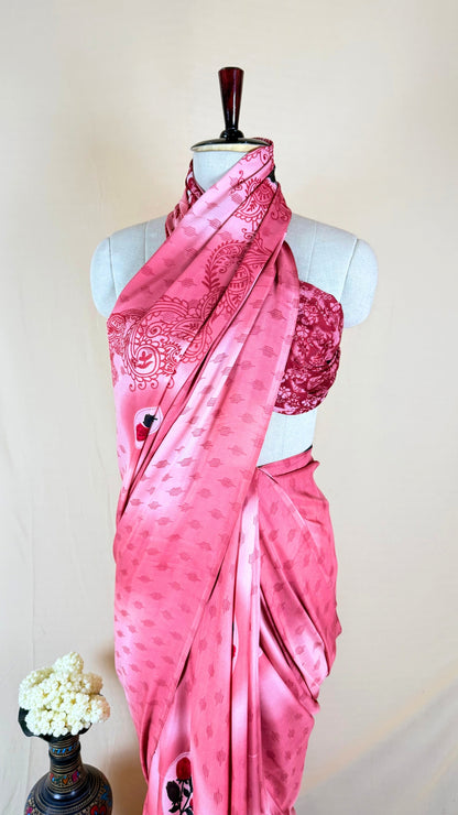 Floral Print, Paisley, Printed, Self Design Daily Wear Georgette Saree  (Pink)