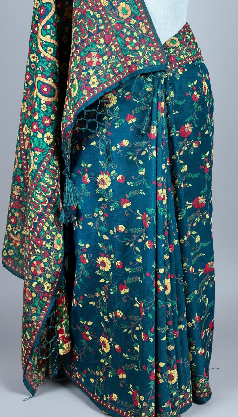 Banarashe Exquisite Art Silk Saree with Contrast Brocade Blouse