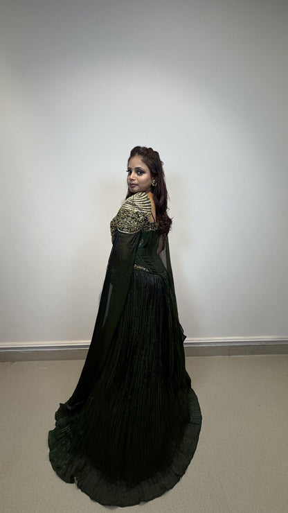 Emerald Green Reception Gown for Women