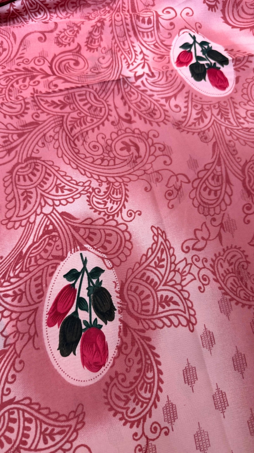 Floral Print, Paisley, Printed, Self Design Daily Wear Georgette Saree  (Pink)