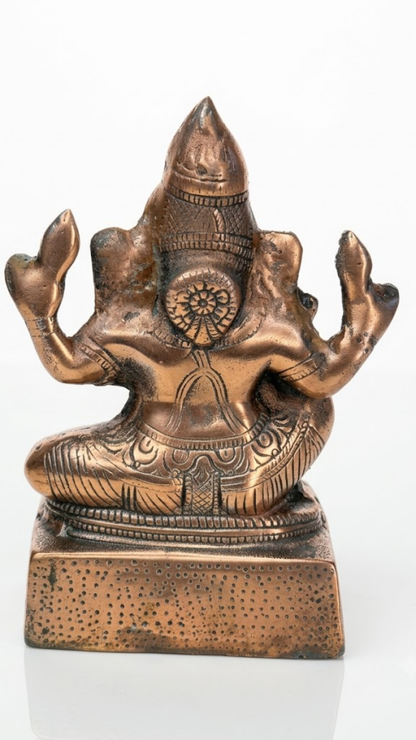 Antique Brass Lord Ganesha Idol – Traditional Ganesh Statue for Pooja & Home Decor