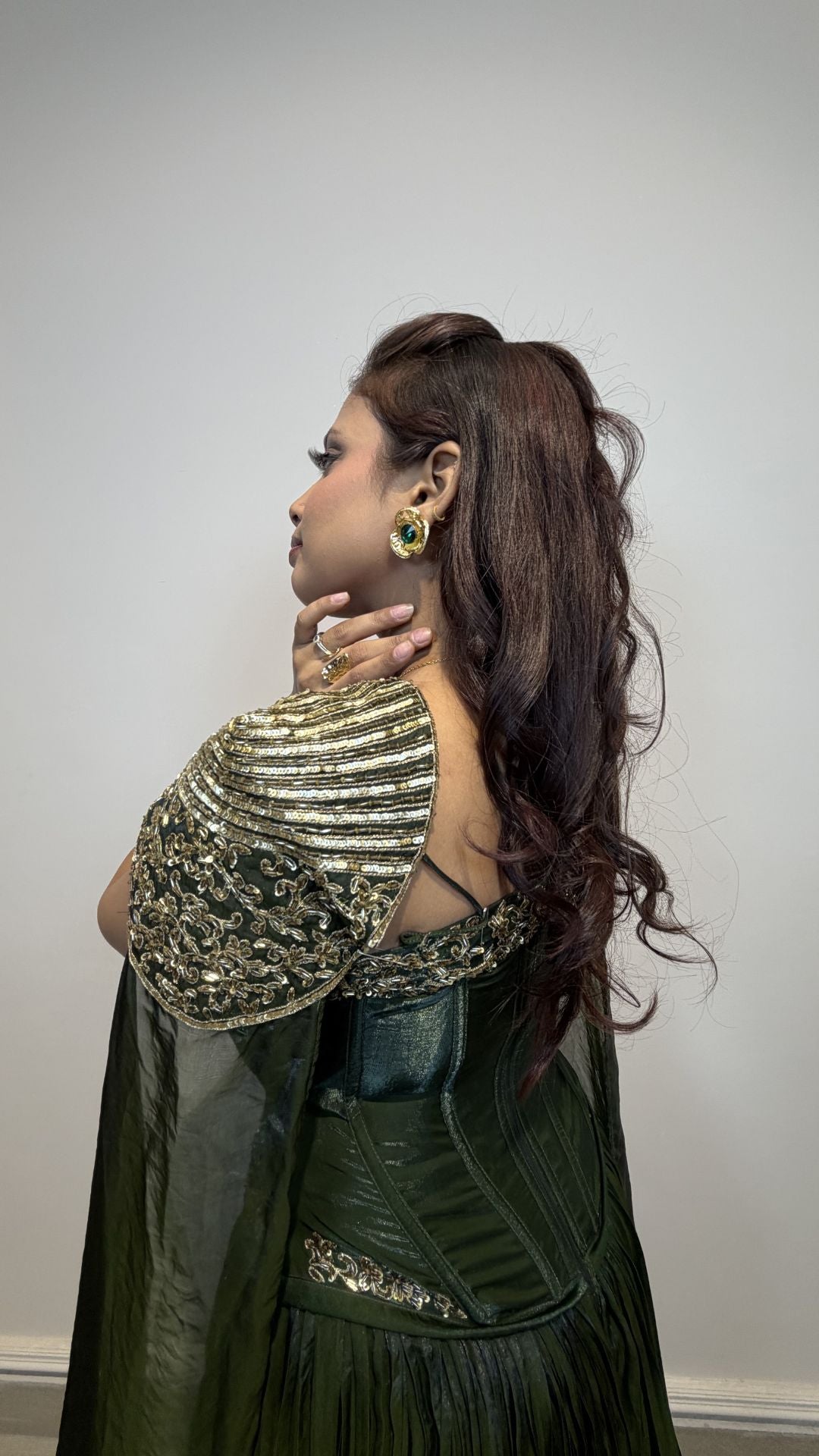 Emerald Green Reception Gown for Women