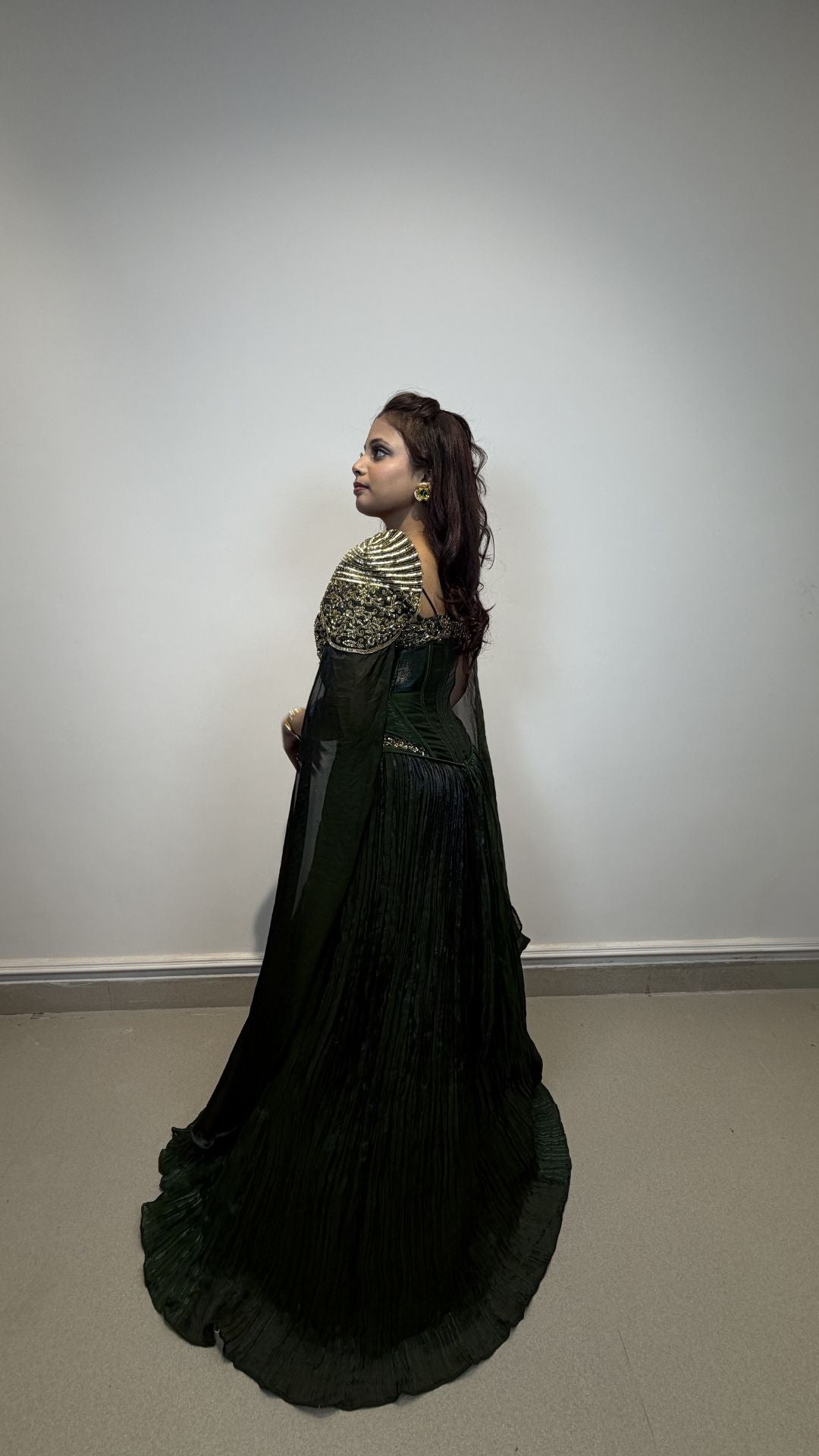 Emerald Green Reception Gown for Women