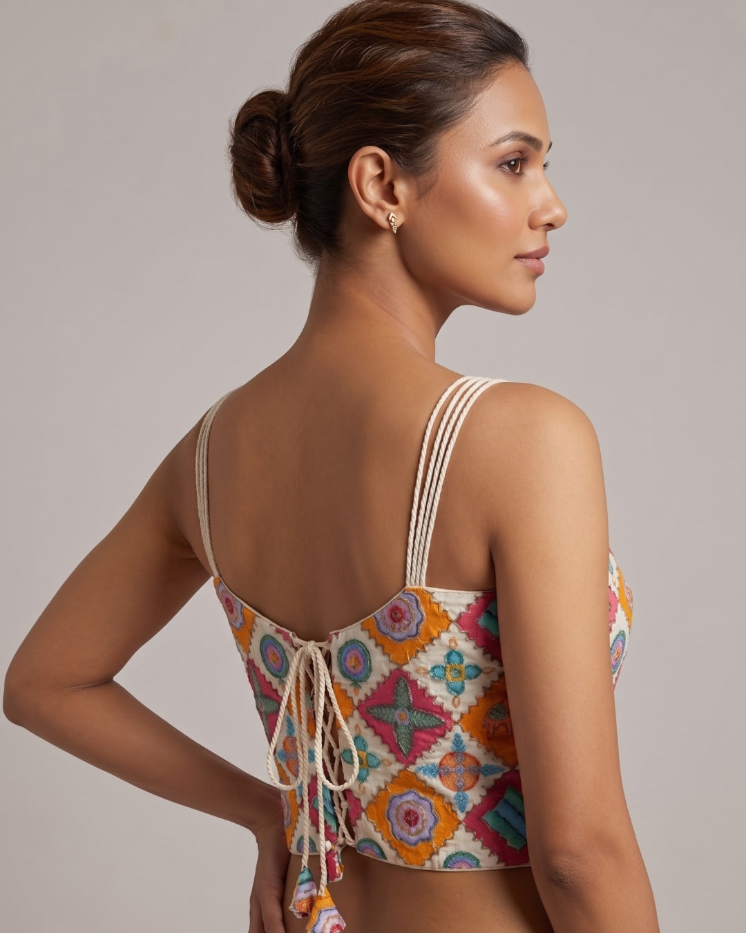 Banarashe Ivory Multi-Color Elephant Embroidered Blouse