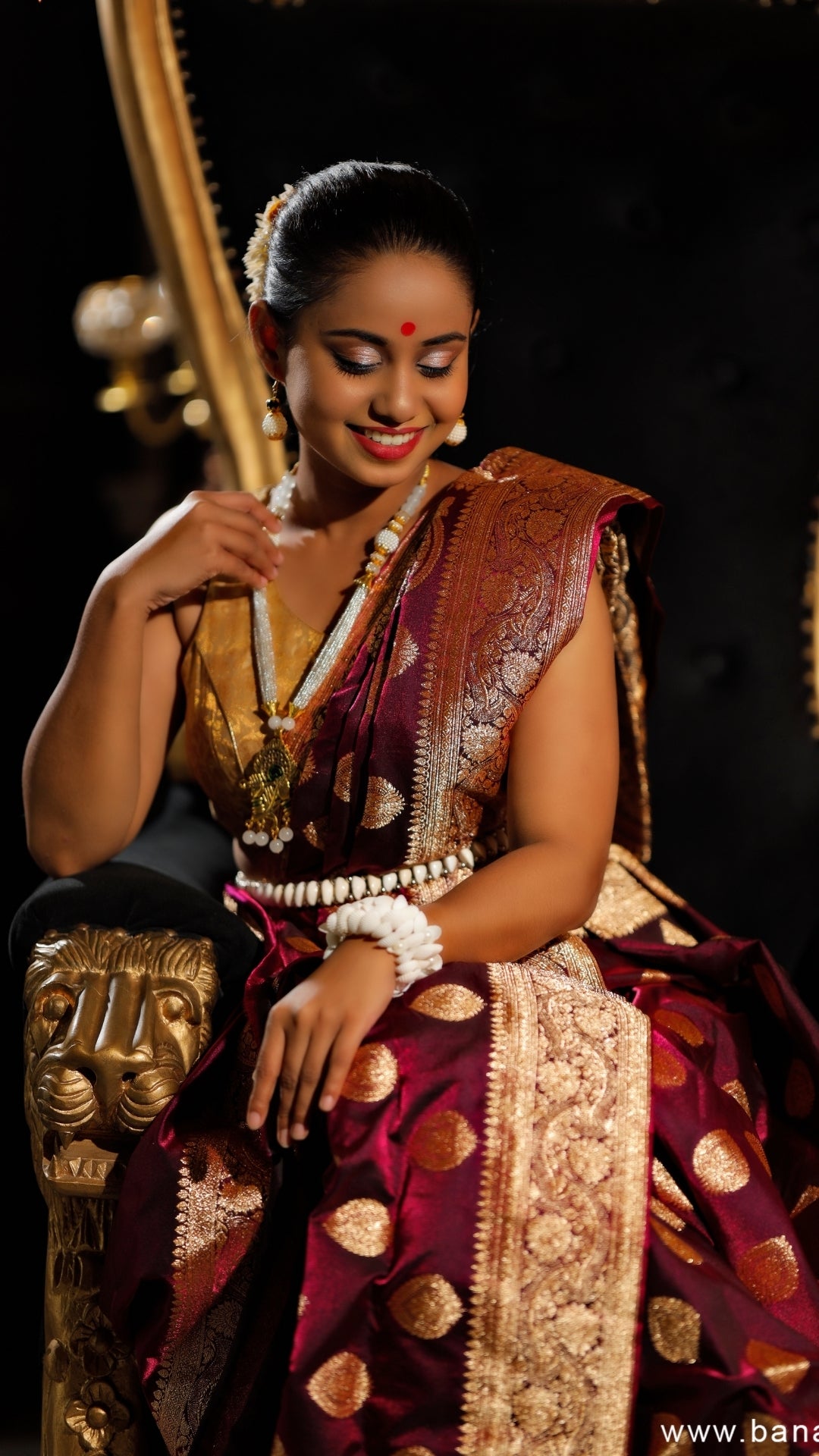 Royal Maroon Katan Silk Banarasi Saree