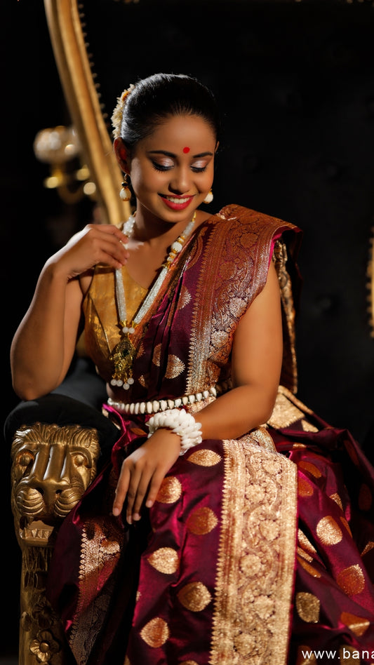 Royal Maroon Katan Silk Banarasi Saree