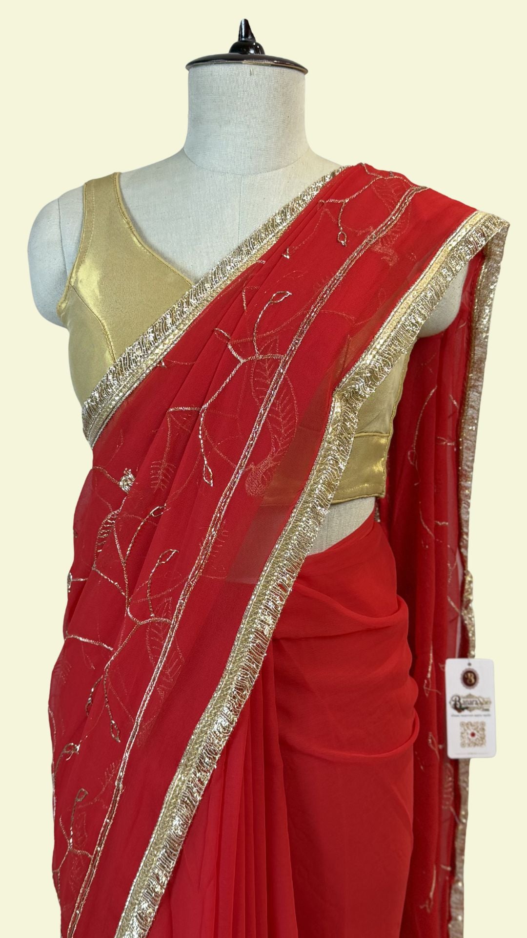 Red Chiffon Saree for Women