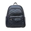 Premium Black Textured Leatherette Backpack for Women