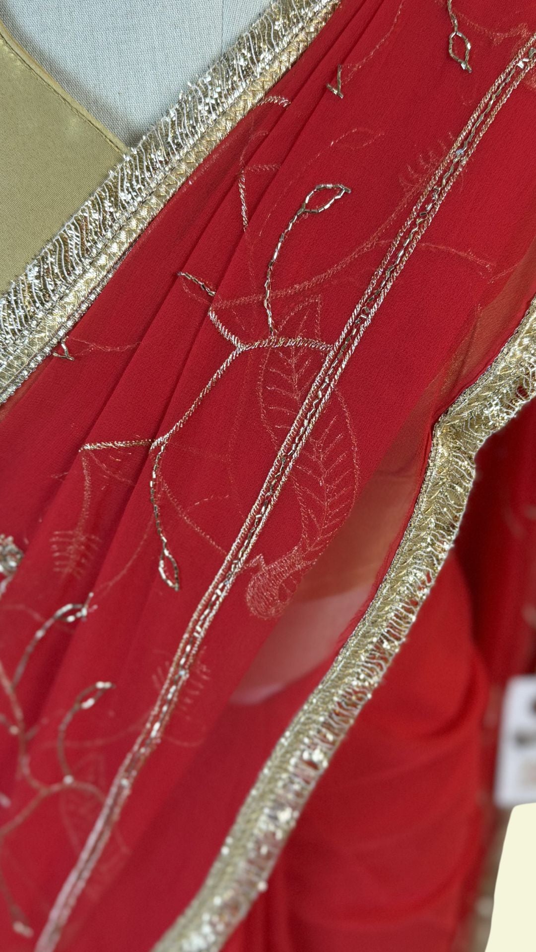 Red Chiffon Saree for Women