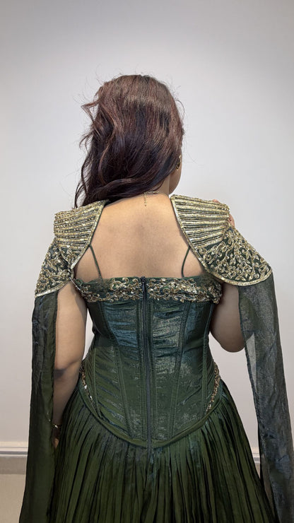 Emerald Green Reception Gown for Women