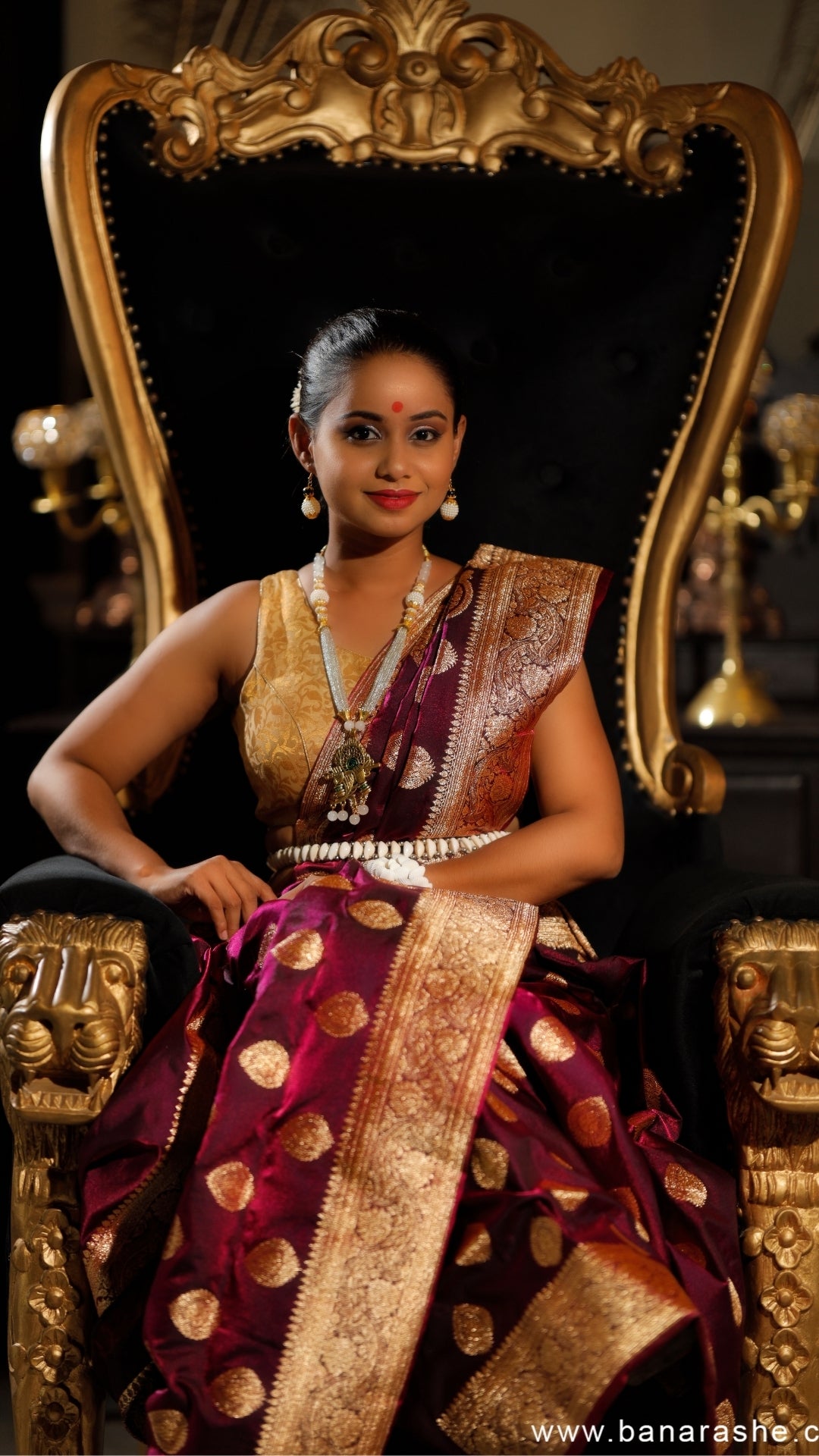 Royal Maroon Katan Silk Banarasi Saree