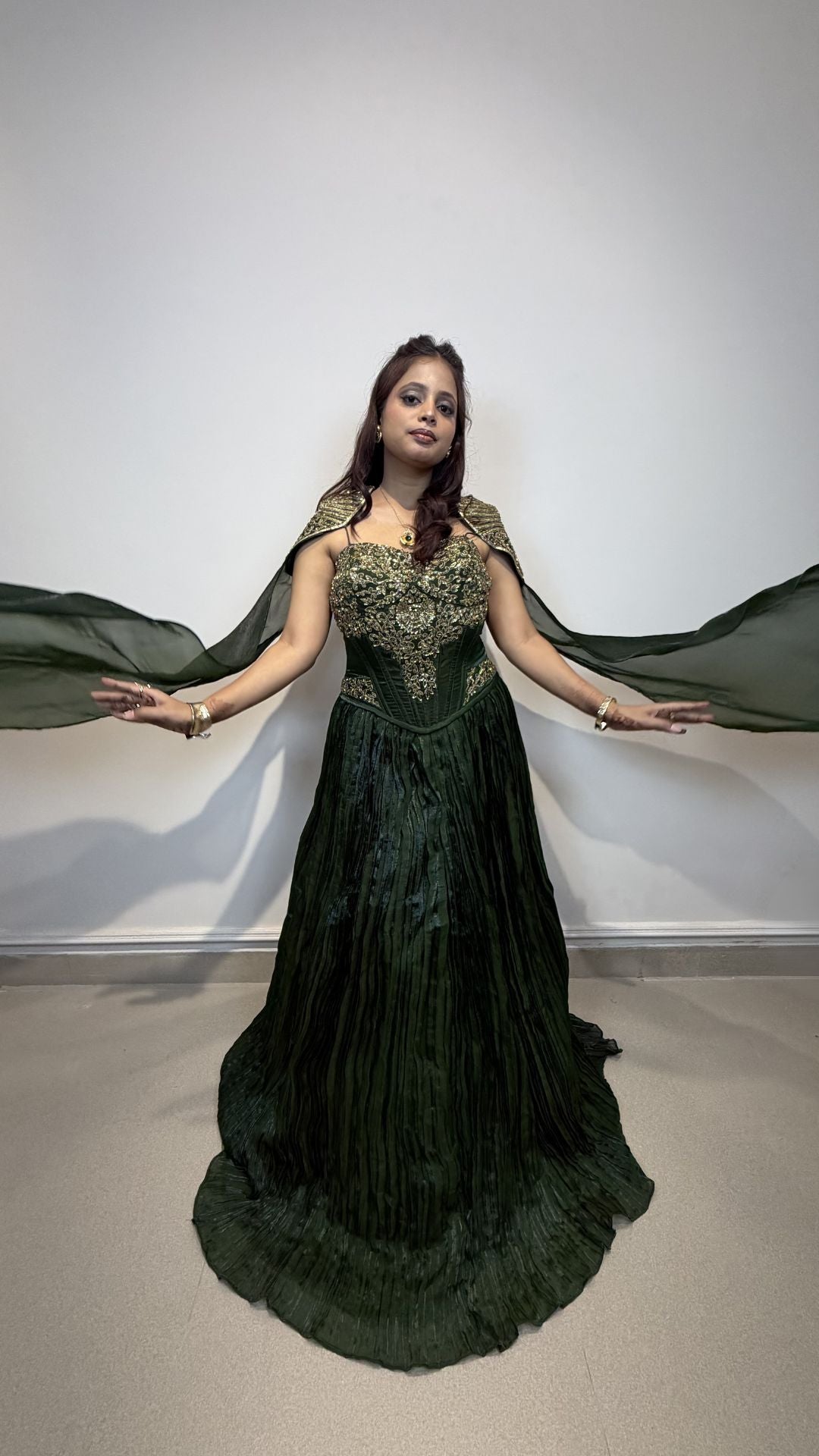 Emerald Green Reception Gown for Women