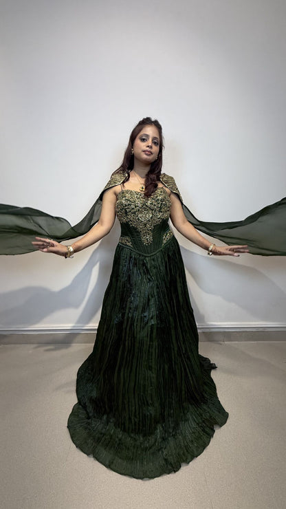Emerald Green Reception Gown for Women