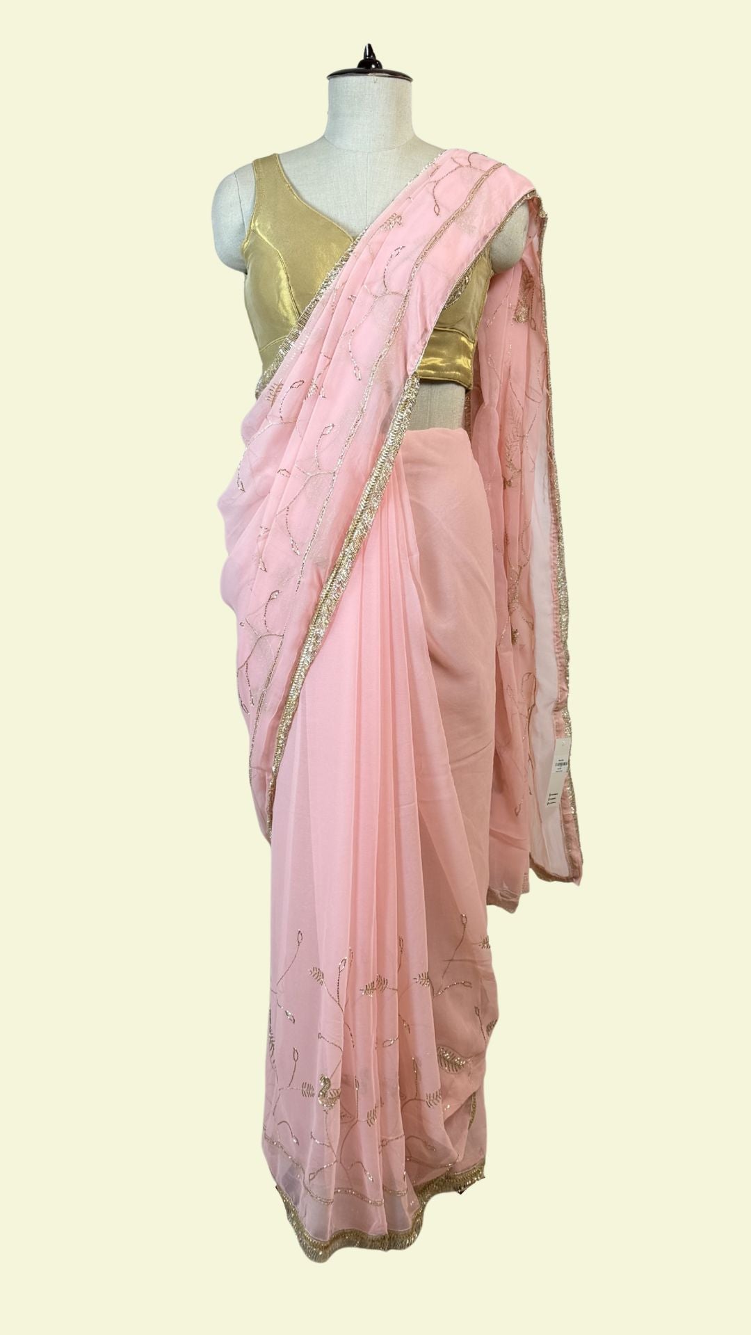 Baby Pink Chiffon Saree for Women