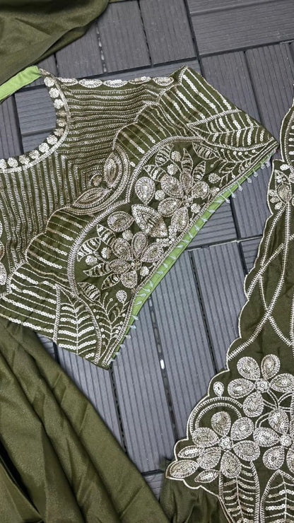 Ready-to-Wear Star Georgette Saree with Intricate Sequined Blouse