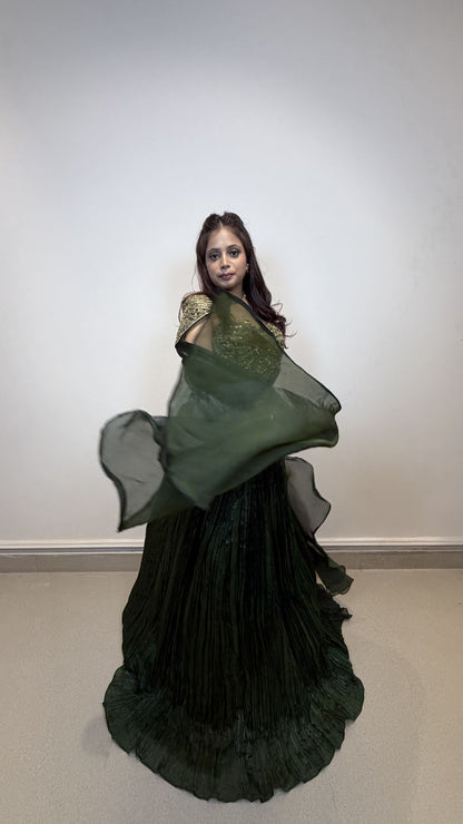 Emerald Green Reception Gown for Women