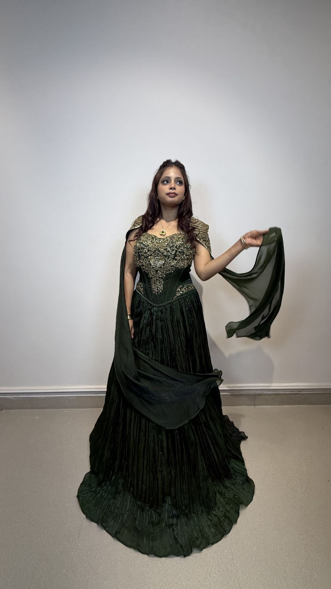 Emerald Green Reception Gown for Women