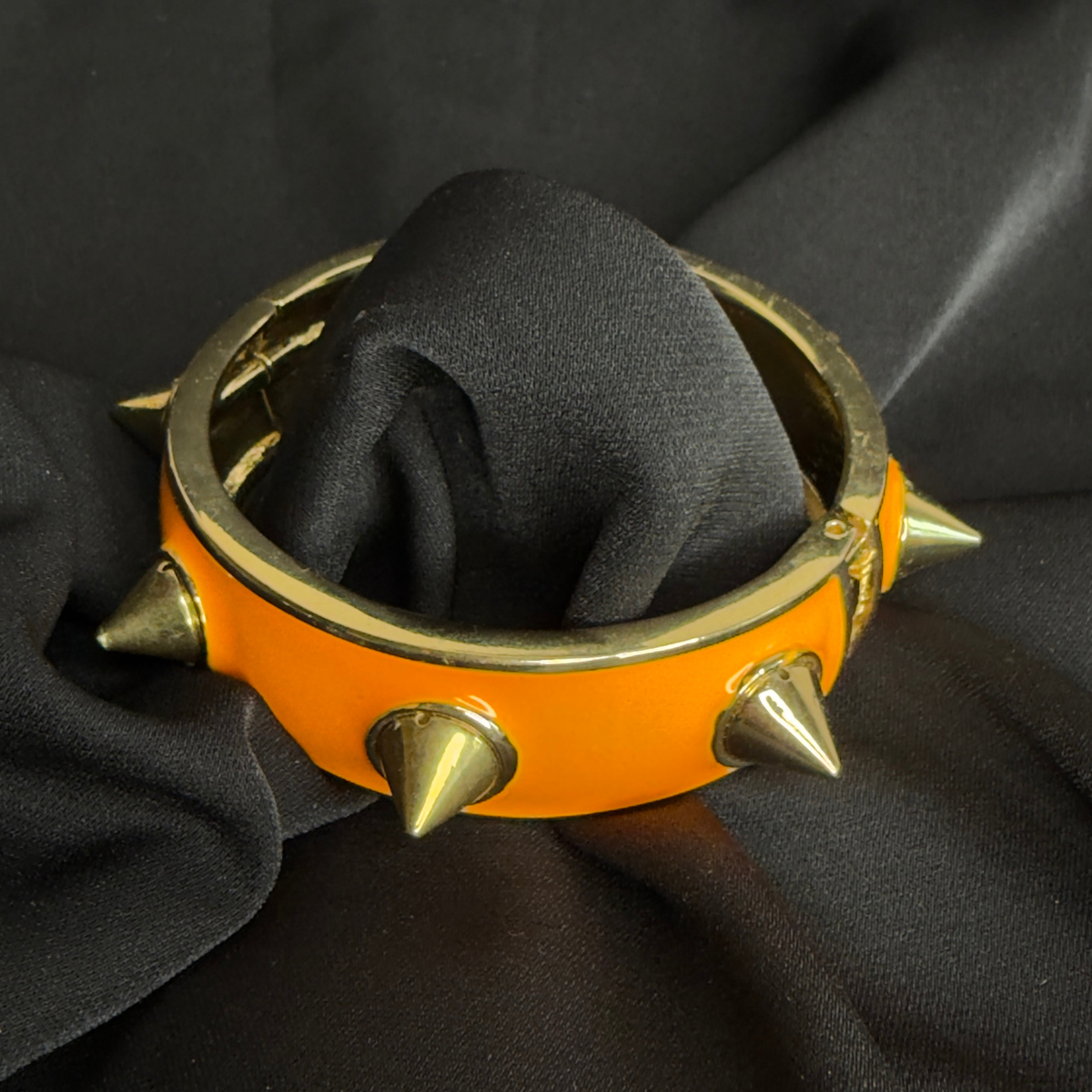 Orange Gold Spike Statement Bangle