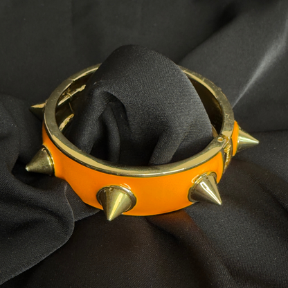 Orange Gold Spike Statement Bangle