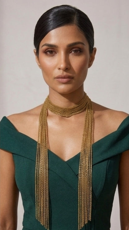 Women's Elegant High-Slit Maxi Dress - Emerald Green