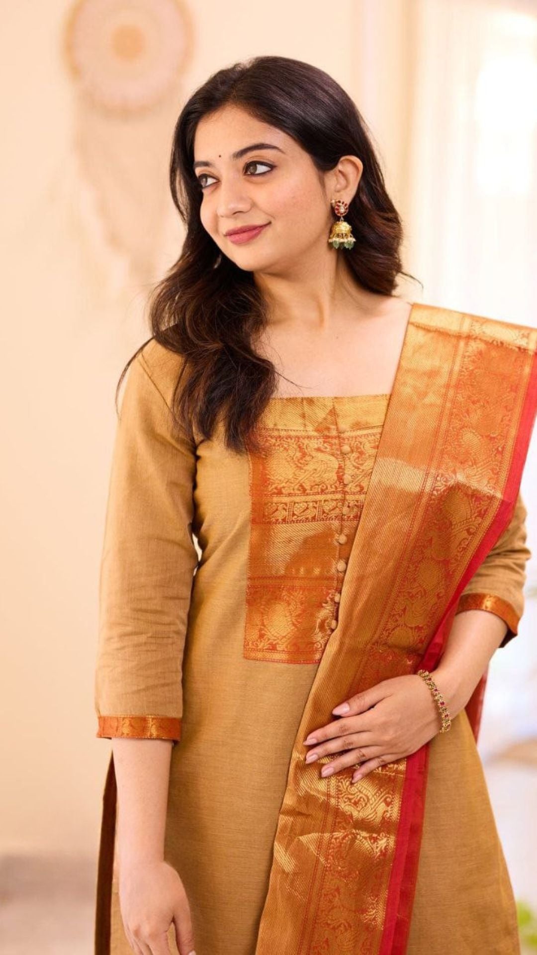 Banarasi Kurta Pant Set with Banarasi Jacquard Dupatta for Women