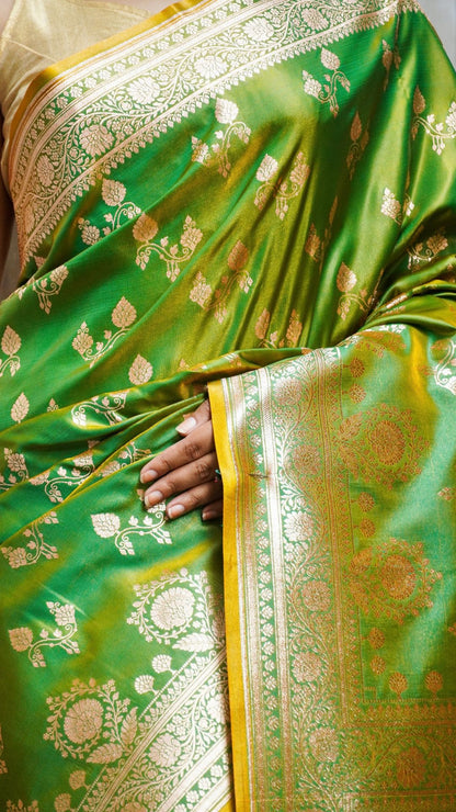 Green Silk Woven Banarasi Saree