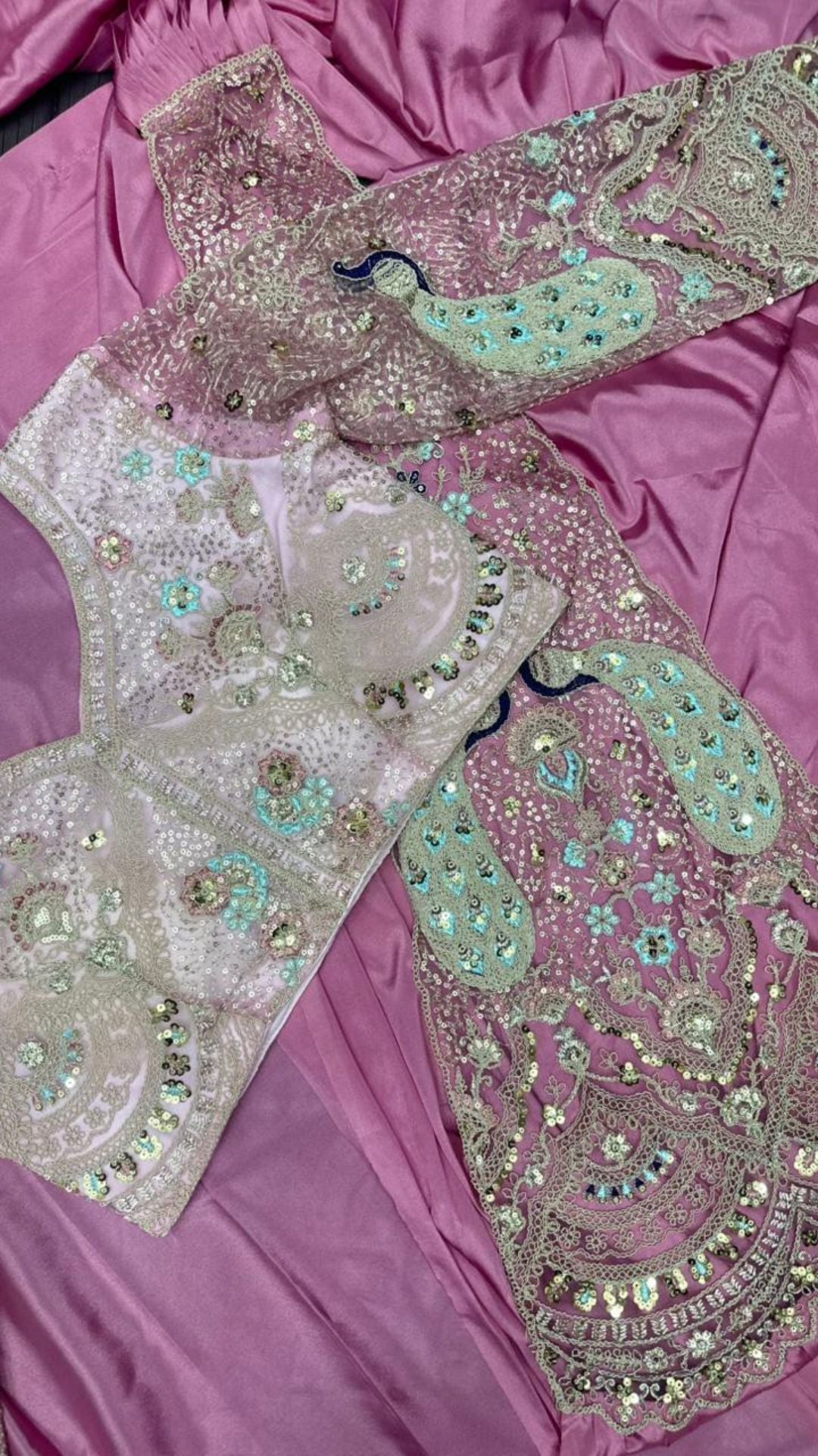 Ready-to-Wear Heavy Crepe Saree with Fully Stitched Sequin Blouse (Up to Size 42)