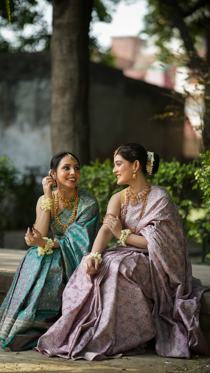 Pure Silk Handloom Tehri Tunchoi Resham Jamawar Work