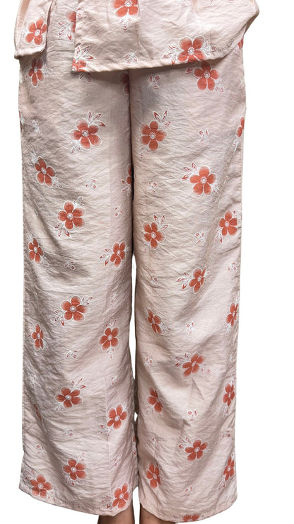 Banarashe Soft Pink Floral Printed  Co-Ord Set