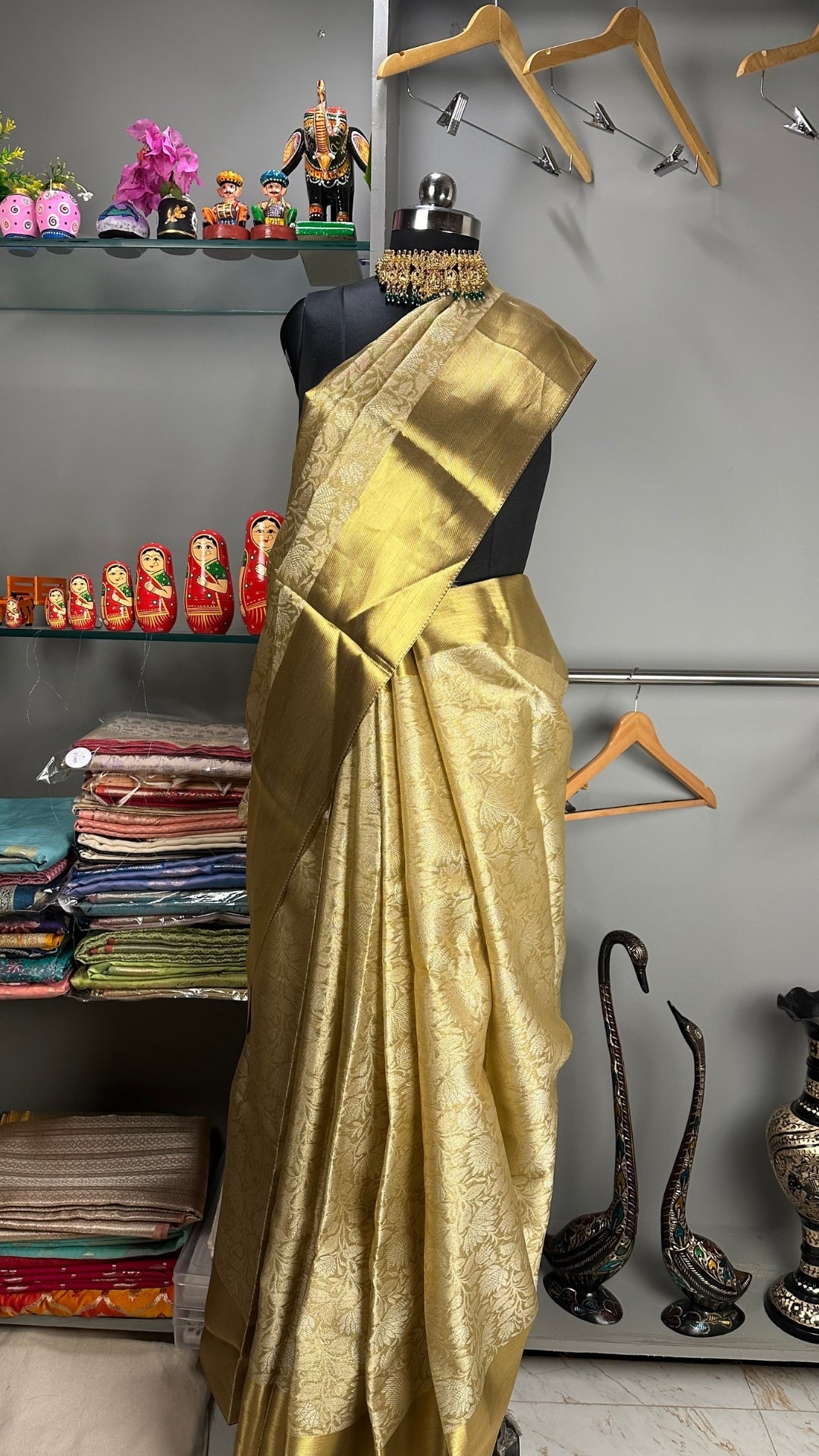 Gold Tissue Banarasi  Saree