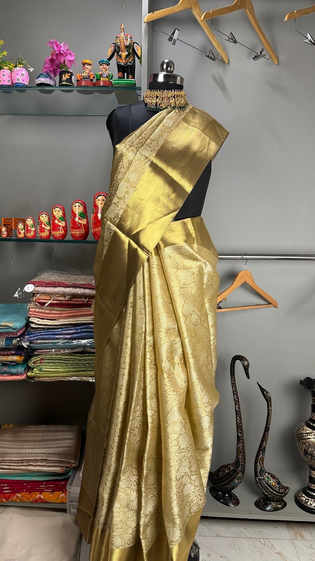 Gold Tissue Banarasi  Saree