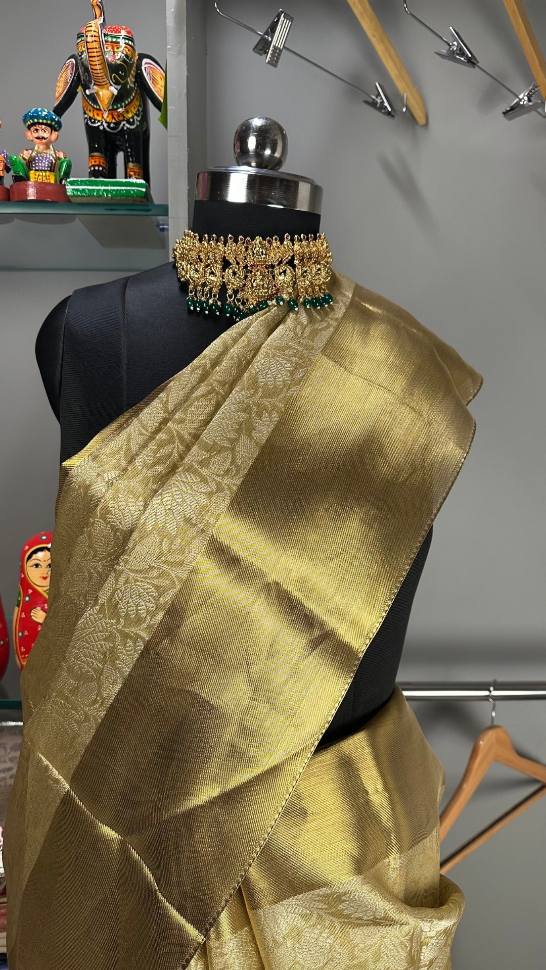 Gold Tissue Banarasi  Saree