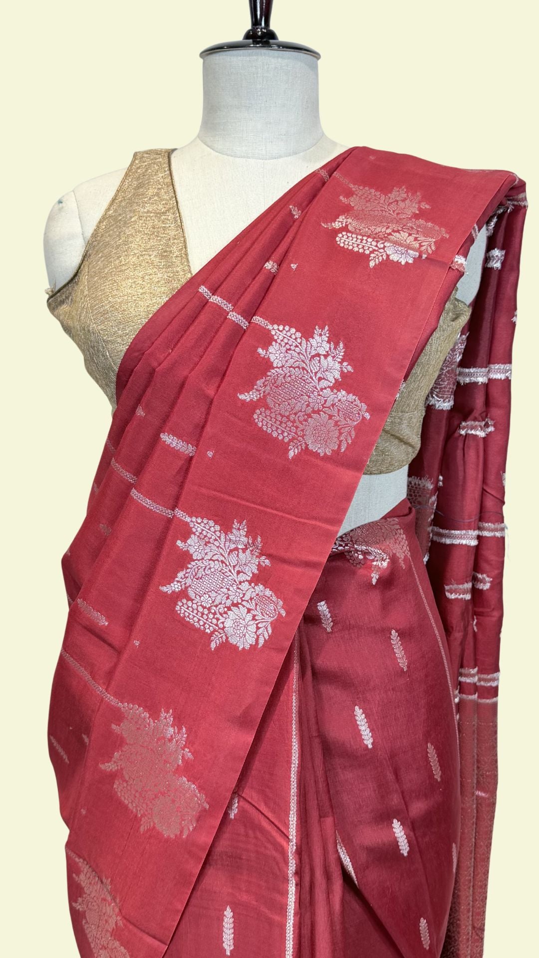 Premium Red Raw Mango Silk Saree