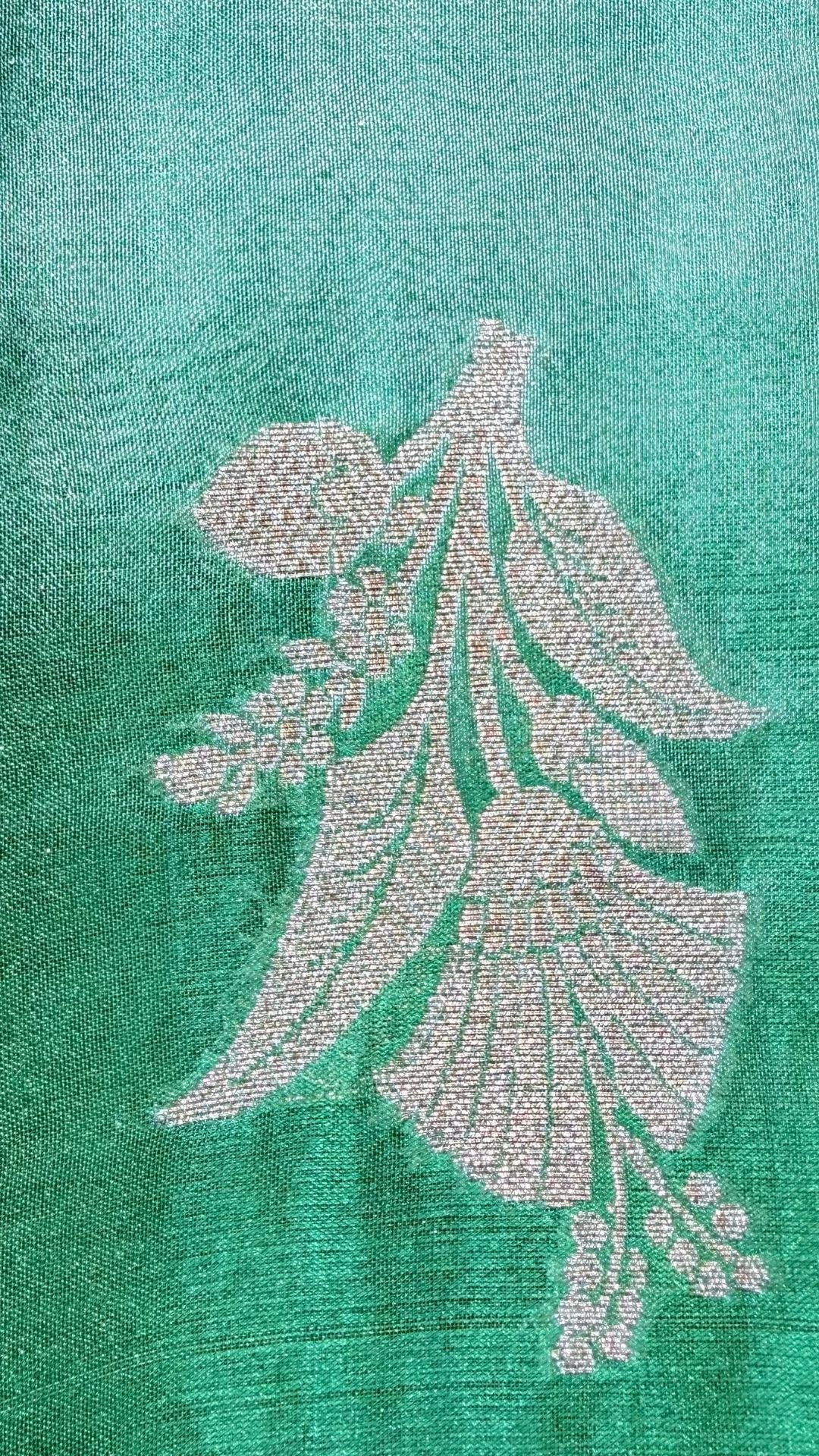 Sea Green Cotton Tissue Saree