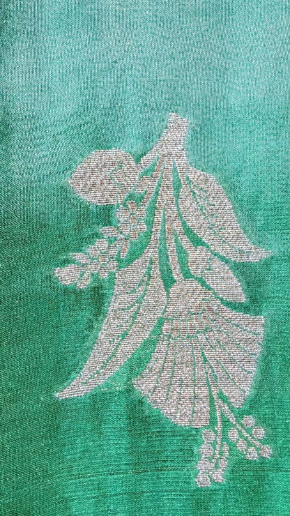 Sea Green Cotton Tissue Saree