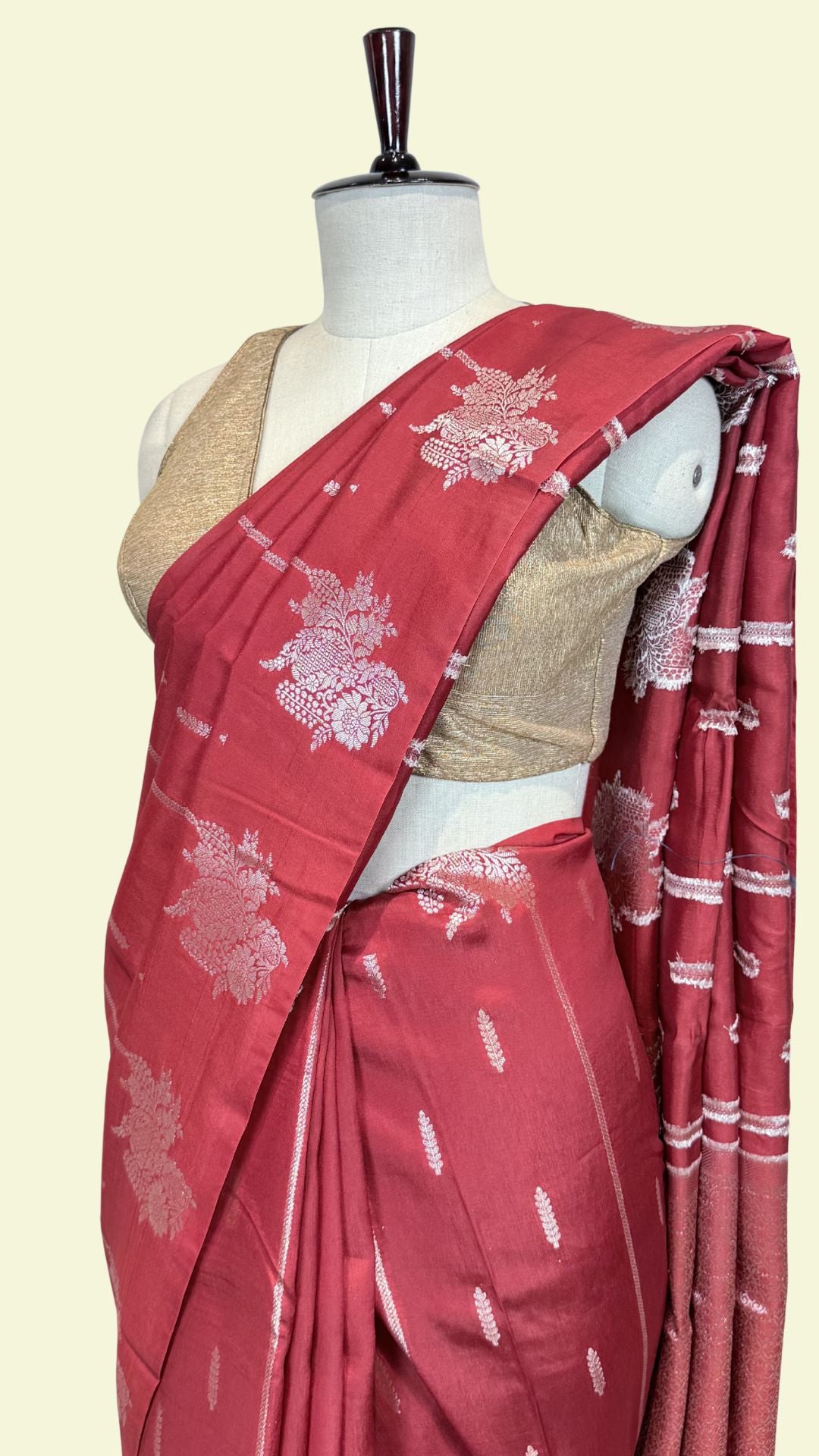 Premium Red Raw Mango Silk Saree