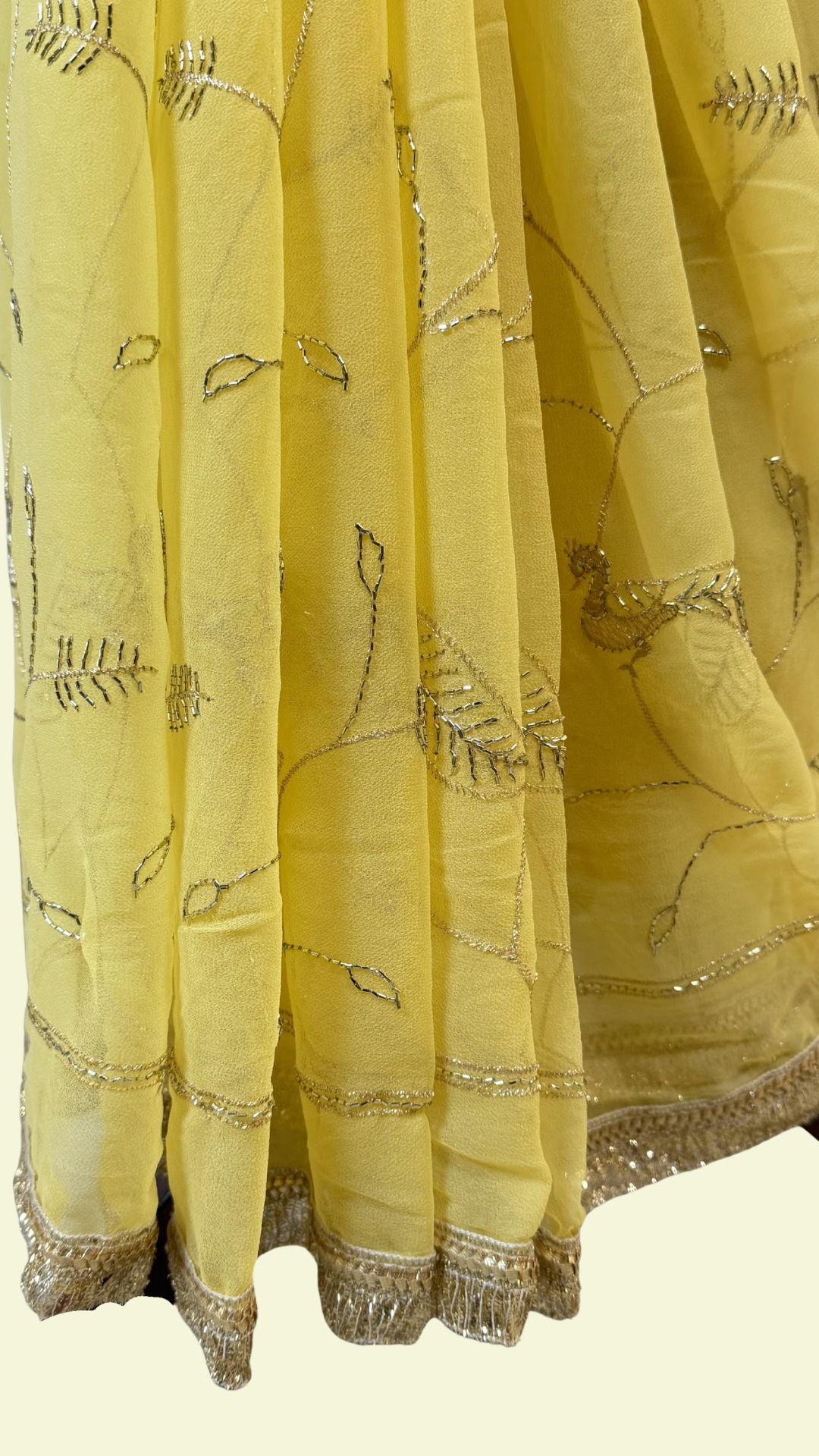 Yellow Chiffon Saree for Women