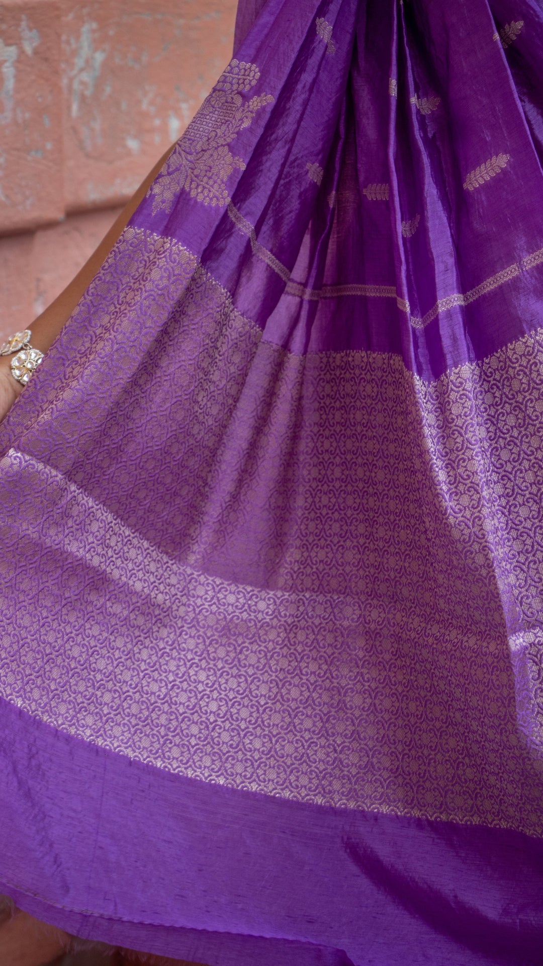 Lavender Semi Raw Mango Katan Silk Saree